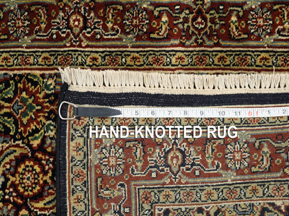 Herati Fine Oriental hand-knotted wool runner in Black & Midnight Blue, 2'6" x 10' — SKU O063006 (view 8)