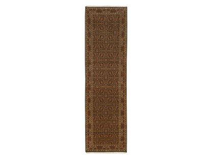 Herati Fine Oriental hand-knotted wool runner in Black & Red, 2'8" x 9'9" — SKU O063011