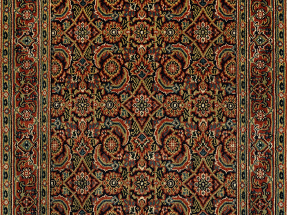Herati Fine Oriental hand-knotted wool runner in Black & Red, 2'8" x 9'9" — SKU O063011 (view 5)