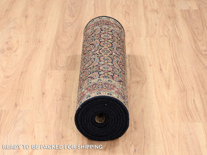 Herati Fine Oriental hand-knotted wool runner in Black & Red, 2'8" x 9'9" — SKU O063011 (view 6)