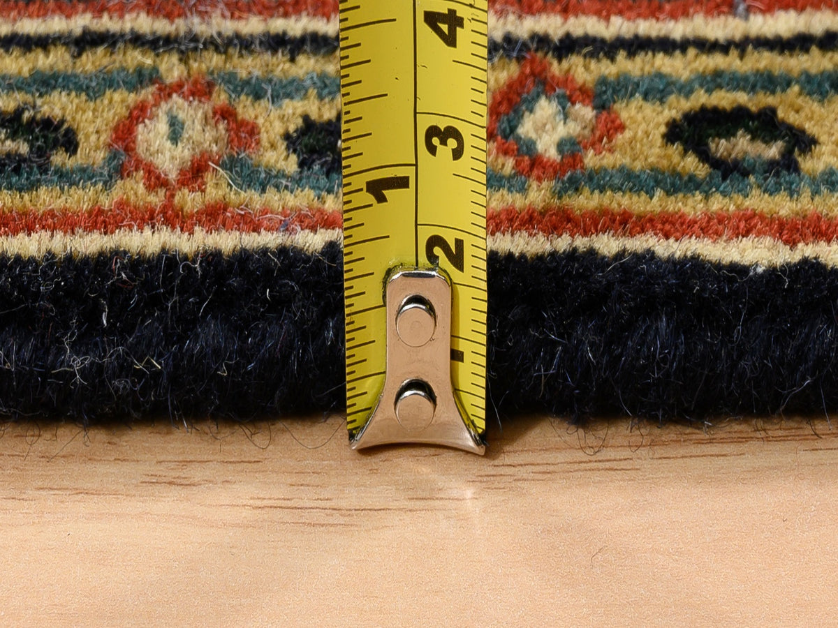 Herati Fine Oriental hand-knotted wool runner in Black & Red, 2'8" x 9'9" — SKU O063011 (view 7)
