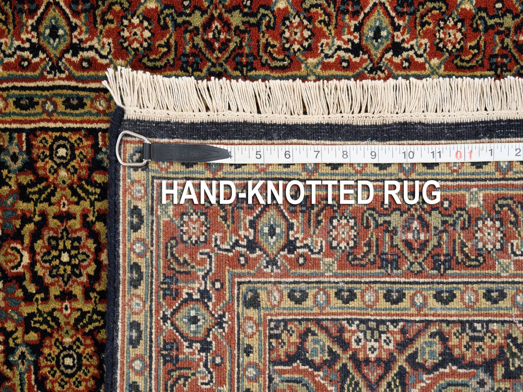 Herati Fine Oriental hand-knotted wool runner in Black & Red, 2'8" x 9'9" — SKU O063011 (view 8)