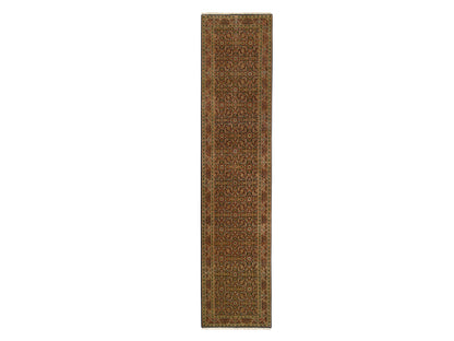 Herati Fine Oriental hand-knotted wool runner in Black & Red, 2'9" x 12'4" — SKU O063023