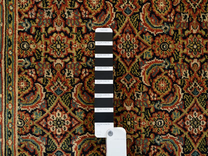 Herati Fine Oriental hand-knotted wool runner in Black & Red, 2'9" x 12'4" — SKU O063023 (view 4)