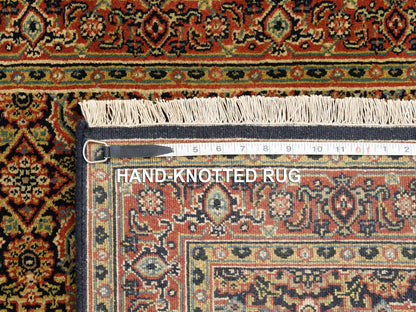 Herati Fine Oriental hand-knotted wool runner in Black & Red, 2'9" x 12'4" — SKU O063023 (view 8)