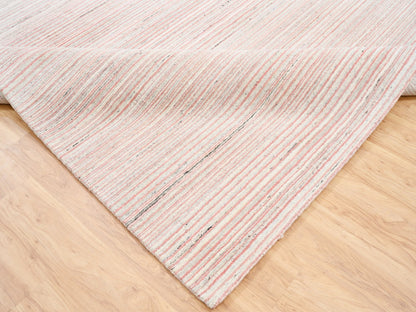Red 9'1" x 12'0" Modern / Contemporary Handloom Wool Rug - Sku: O063038