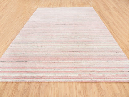 Pink 9'0" x 12'0" Modern / Contemporary Handloom Wool Rug - Sku: O063039