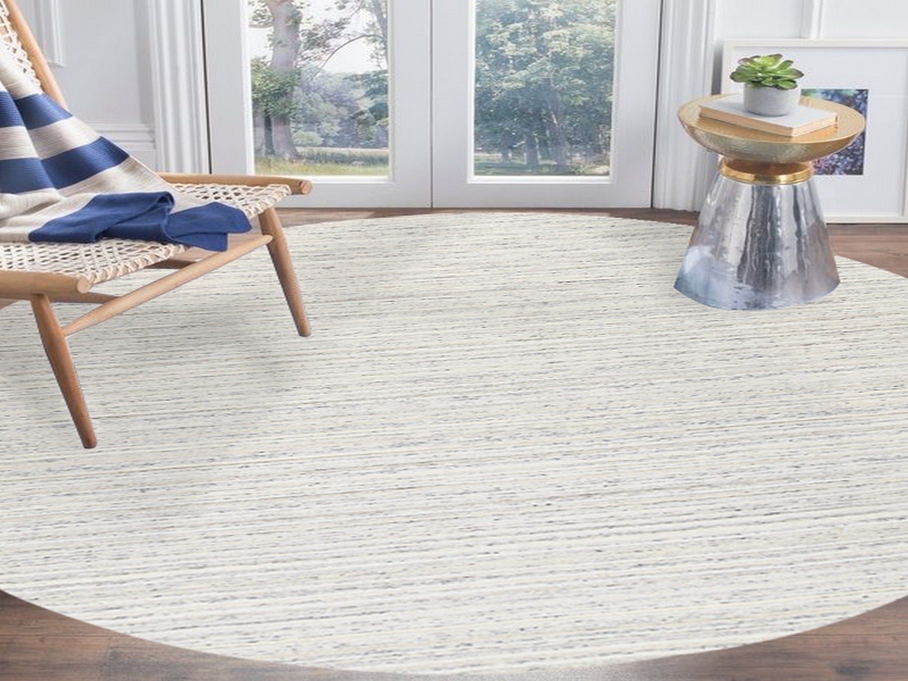 Modern / Contemporary hand-knotted wool rug in Gray, 11'9" x 11'10" — SKU O063041 (view 2)