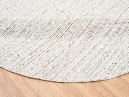 Grey 11'10" x 11'9" Modern / Contemporary Handloom Wool Rug - Sku: O063041