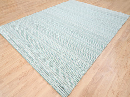 Modern / Contemporary hand-knotted wool rug in Green, 9'1" x 12' — SKU O063043 (view 3)
