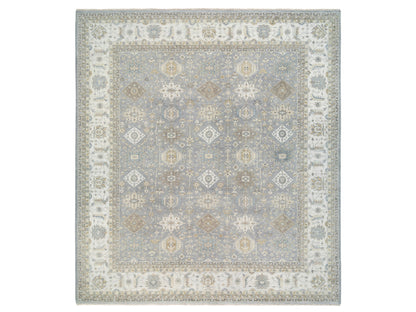 Grey 14'0" x 16'0" Traditional Hand knotted Wool Rug - Sku: O063068