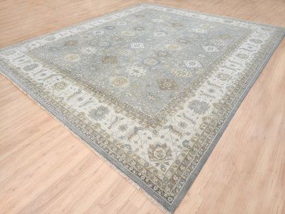 Heriz hand-knotted wool rug in Gray & Ivory, 14' x 16' — SKU O063068 (view 3)