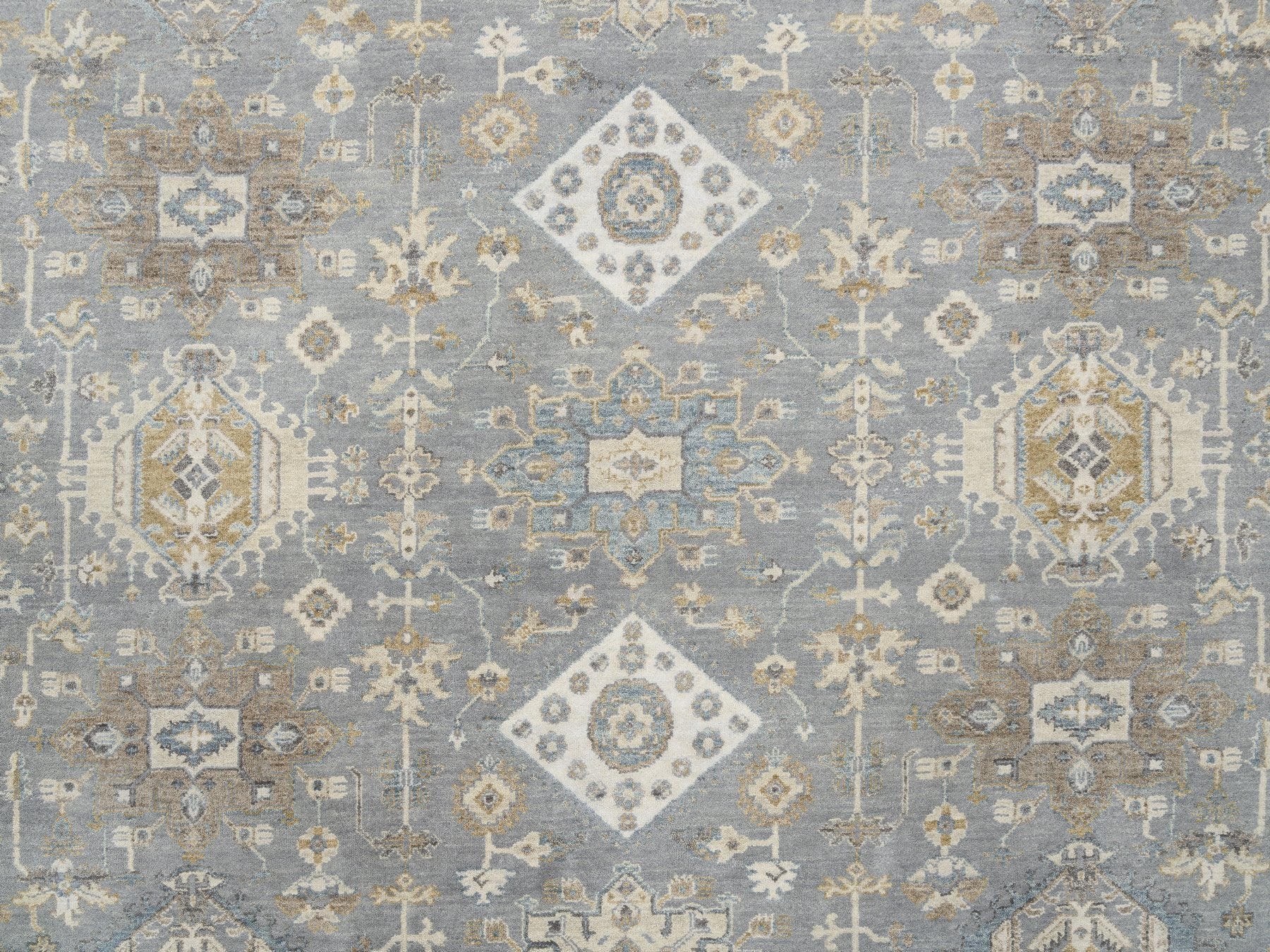 Heriz hand-knotted wool rug in Gray & Ivory, 14' x 16' — SKU O063068 (view 8)