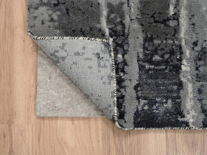 Ivory 8'0" x 8'1" Modern and Contemporary Hand knotted Wool/Silk Rug - Sku: O063178