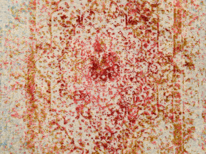 Pink 2'6" x 6'0" Modern / Contemporary Hand knotted Wool/Silk Rug - Sku: O063184
