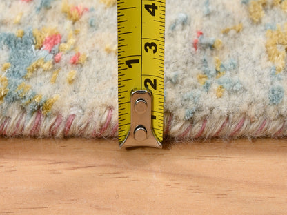 Pink 2'6" x 6'0" Modern / Contemporary Hand knotted Wool/Silk Rug - Sku: O063184