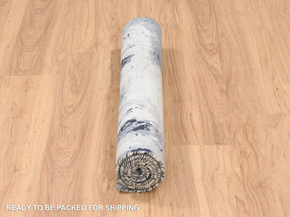 Ivory 3'1" x 5'0" Modern and Contemporary Hand knotted Wool/Silk Rug - Sku: O063189