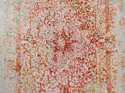 Pink 4'2" x 10'0" Modern / Contemporary Hand knotted Wool/Silk Rug - Sku: O063190