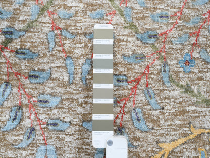 Ivory 9'1" x 12'4" Transitional Hand knotted Wool/Silk Rug - Sku: O063199