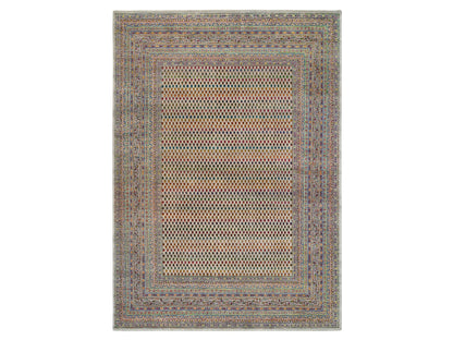 Sarouk Modern / Contemporary hand-knotted wool/sari silk rug in Beige, 8'8" x 12'2" — SKU O063206
