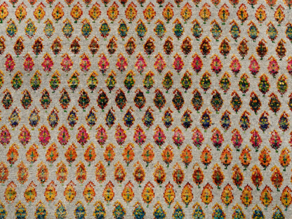 Sarouk Modern / Contemporary hand-knotted wool/sari silk rug in Beige, 5' x 5'2" — SKU O063221 (view 5)