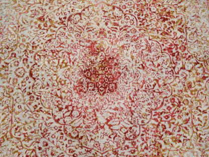 Pink 8'2" x 8'1" Modern / Contemporary Hand knotted Wool/Silk Rug - Sku: O063252