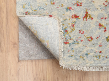 Pink 10'1" x 10'0" Modern / Contemporary Hand knotted Wool/Silk Rug - Sku: O063253