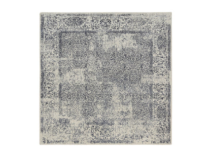 Grey 8'0" x 8'0" Modern / Contemporary Handloom Wool/Silk Rug - Sku: O063257
