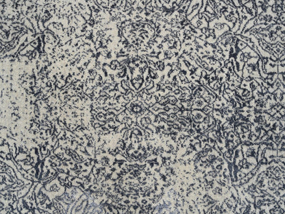 Grey 8'0" x 8'0" Modern / Contemporary Handloom Wool/Silk Rug - Sku: O063257