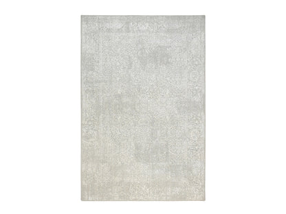 Modern / Contemporary hand-knotted wool/art silk rug in Beige, 6' x 9'2" — SKU O063264