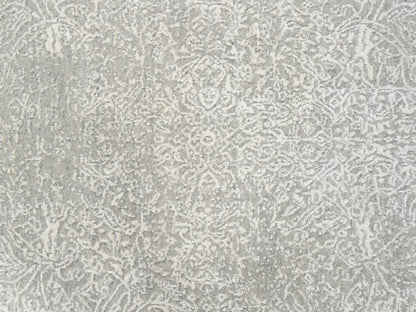 Modern / Contemporary hand-knotted wool/art silk rug in Beige, 6' x 9'2" — SKU O063264 (view 9)