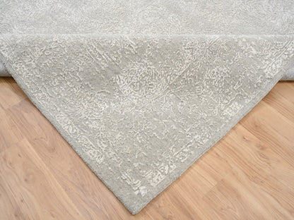 Modern / Contemporary hand-knotted wool/art silk rug in Beige, 8' x 10' — SKU O063267 (view 6)