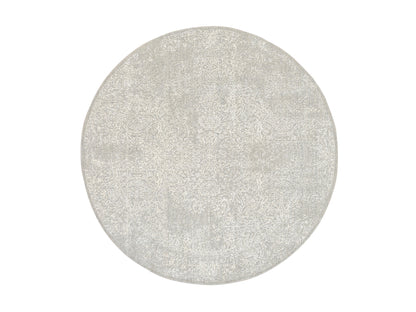 Modern / Contemporary hand-knotted wool/art silk rug in Beige, 6' x 6' — SKU O063270