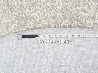 Modern / Contemporary hand-knotted wool/art silk rug in Beige, 6' x 6' — SKU O063270 (view 8)