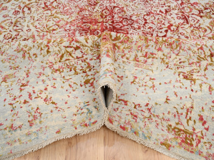 Pink 10'0" x 14'0" Modern / Contemporary Hand knotted Wool/Silk Rug - Sku: O063271