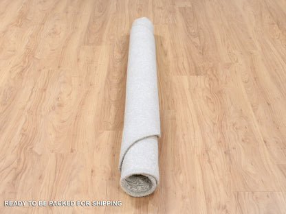 Modern / Contemporary hand-knotted wool/art silk rug in Beige, 6' x 6'1" — SKU O063272 (view 6)