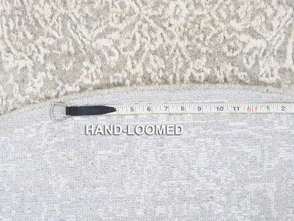 Modern / Contemporary hand-knotted wool/art silk rug in Beige, 6' x 6'1" — SKU O063272 (view 8)