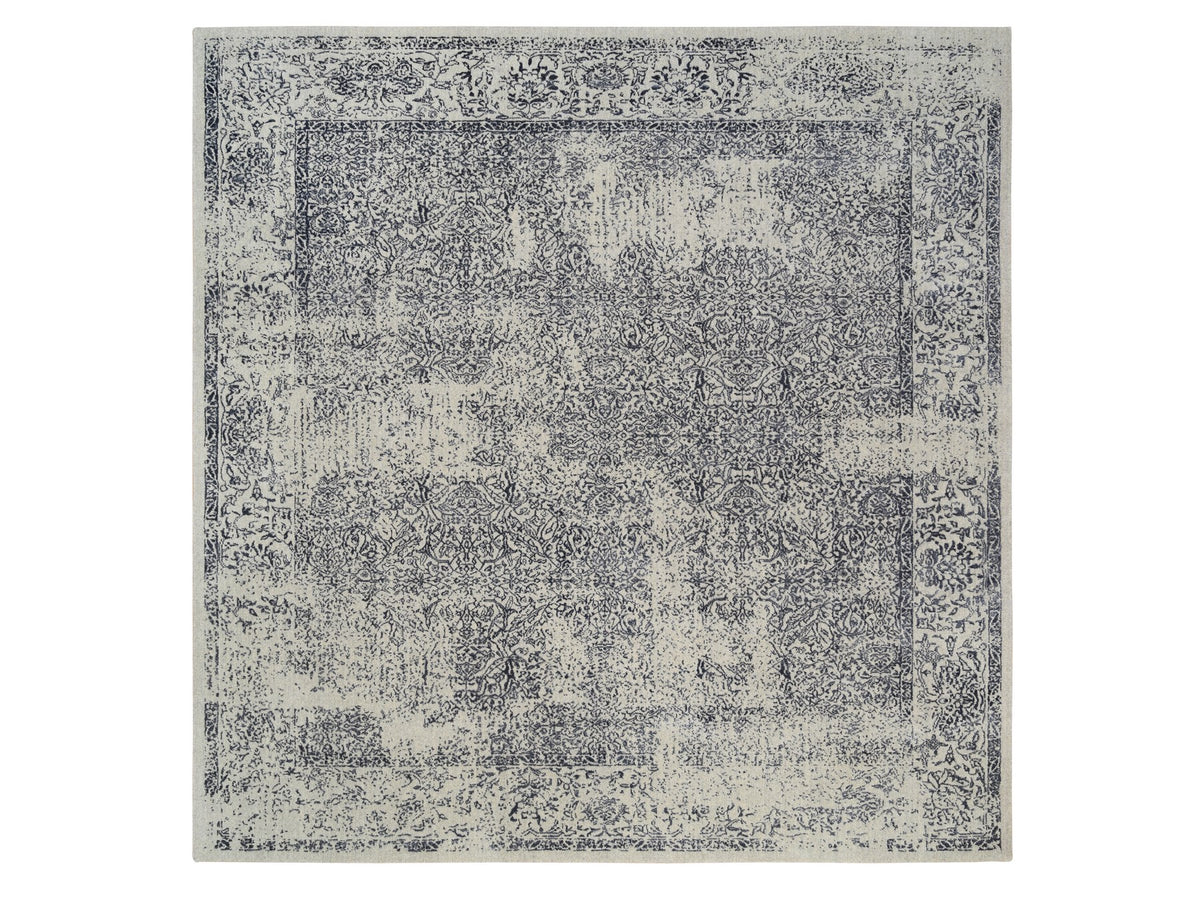 Modern / Contemporary hand-knotted wool/art silk rug in Gray, 10' x 10'1" — SKU O063276