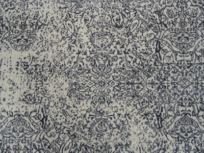 Grey 10'0" x 10'1" Modern / Contemporary Handloom Wool/Silk Rug - Sku: O063276