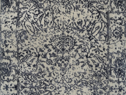 Grey 2'7" x 12'2" Modern / Contemporary Handloom Wool/Silk Rug - Sku: O063277