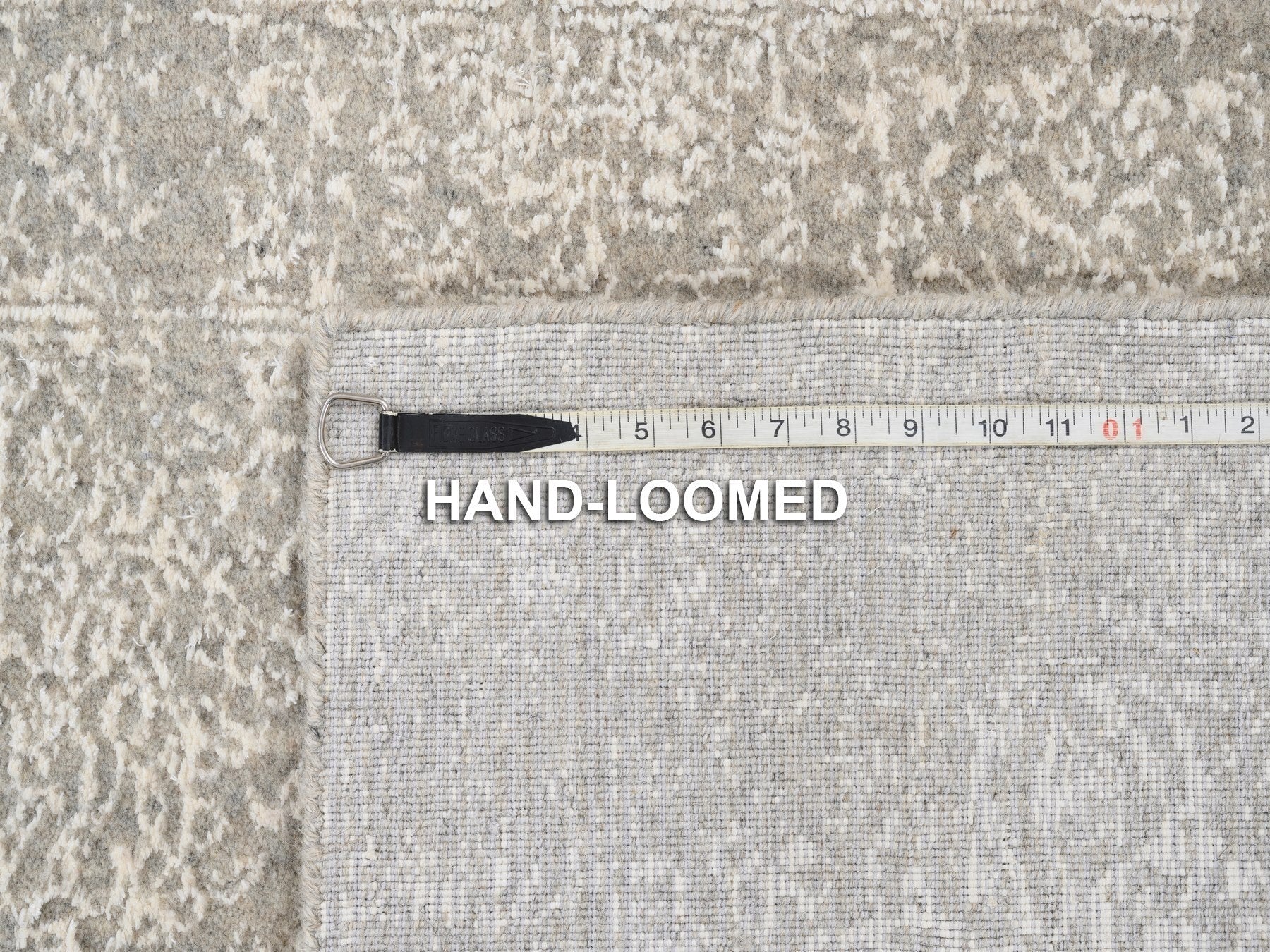 Modern / Contemporary hand-knotted wool/art silk runner in Beige, 2'6" x 8' — SKU O063280 (view 8)