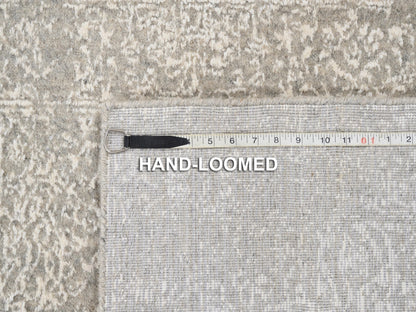 Modern / Contemporary hand-knotted wool/art silk runner in Beige, 2'6" x 8' — SKU O063280 (view 8)