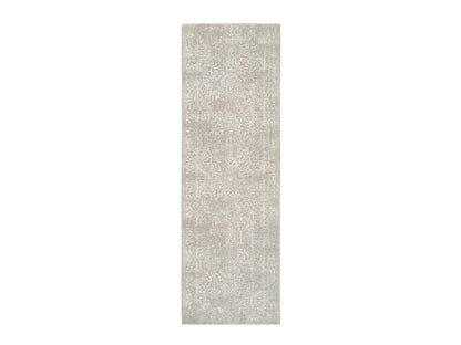 Modern / Contemporary hand-knotted wool/art silk runner in Beige, 2'5" x 7'10" — SKU O063282