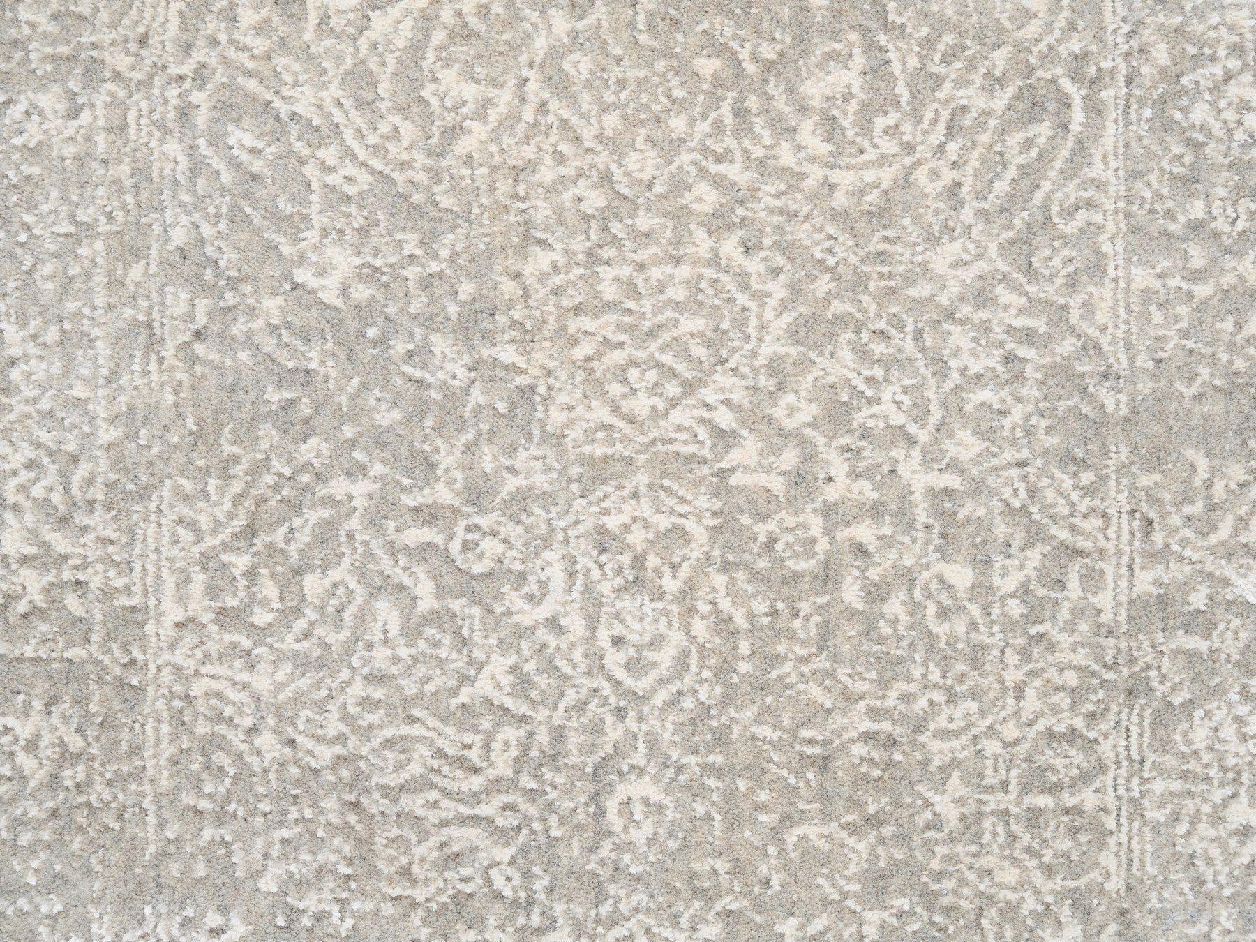Modern / Contemporary hand-knotted wool/art silk runner in Beige, 2'5" x 7'10" — SKU O063282 (view 5)