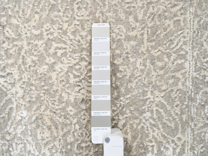 Modern / Contemporary hand-knotted wool/art silk runner in Beige, 2'5" x 6' — SKU O063283 (view 4)