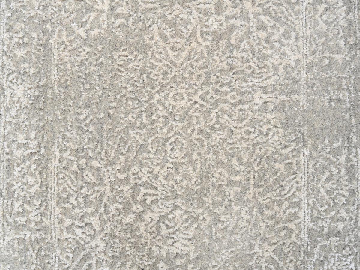 Modern / Contemporary hand-knotted wool/art silk runner in Beige, 2'5" x 6' — SKU O063283 (view 5)