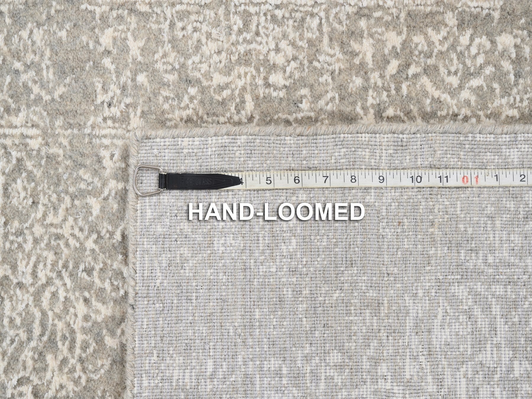 Modern / Contemporary hand-knotted wool/art silk runner in Beige, 2'5" x 6' — SKU O063283 (view 8)