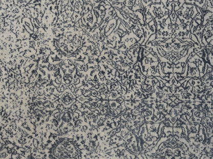 Grey 9'0" x 12'0" Modern / Contemporary Handloom Wool/Silk Rug - Sku: O063297
