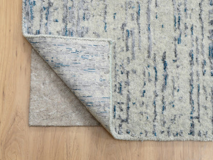 Grey 12'0" x 18'0" Modern / Contemporary Handloom Wool/Silk Rug - Sku: O063302