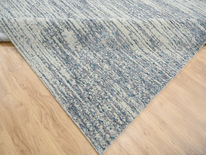 Grey 12'0" x 18'0" Modern / Contemporary Handloom Wool/Silk Rug - Sku: O063302